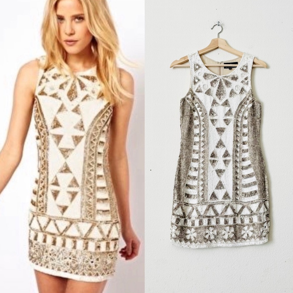 Needle & Thread US 4 Sunstone mini beaded and sequin embellished dress